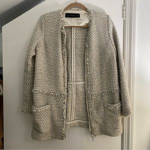 Zara Basic Size S Boucle Long Blazer